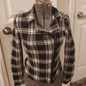 Plaid zip up jacket